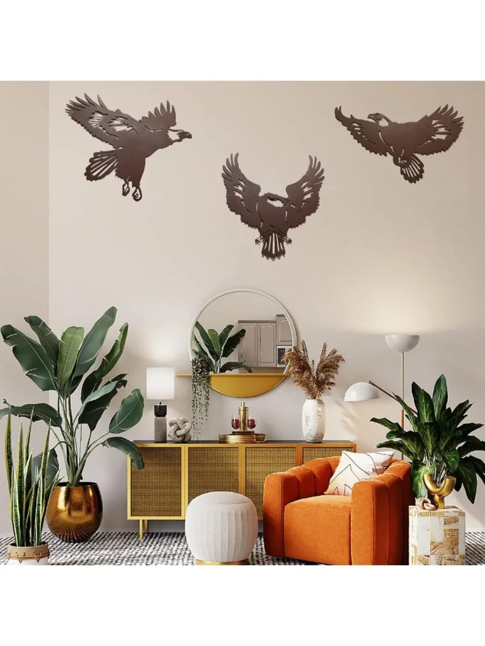 Metal Eagle Wall Art | Wildlife Decor for Living Room, Hallway & Courtyard - 11